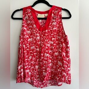 Maeve by anthropologie pink safari animal sleeveless top